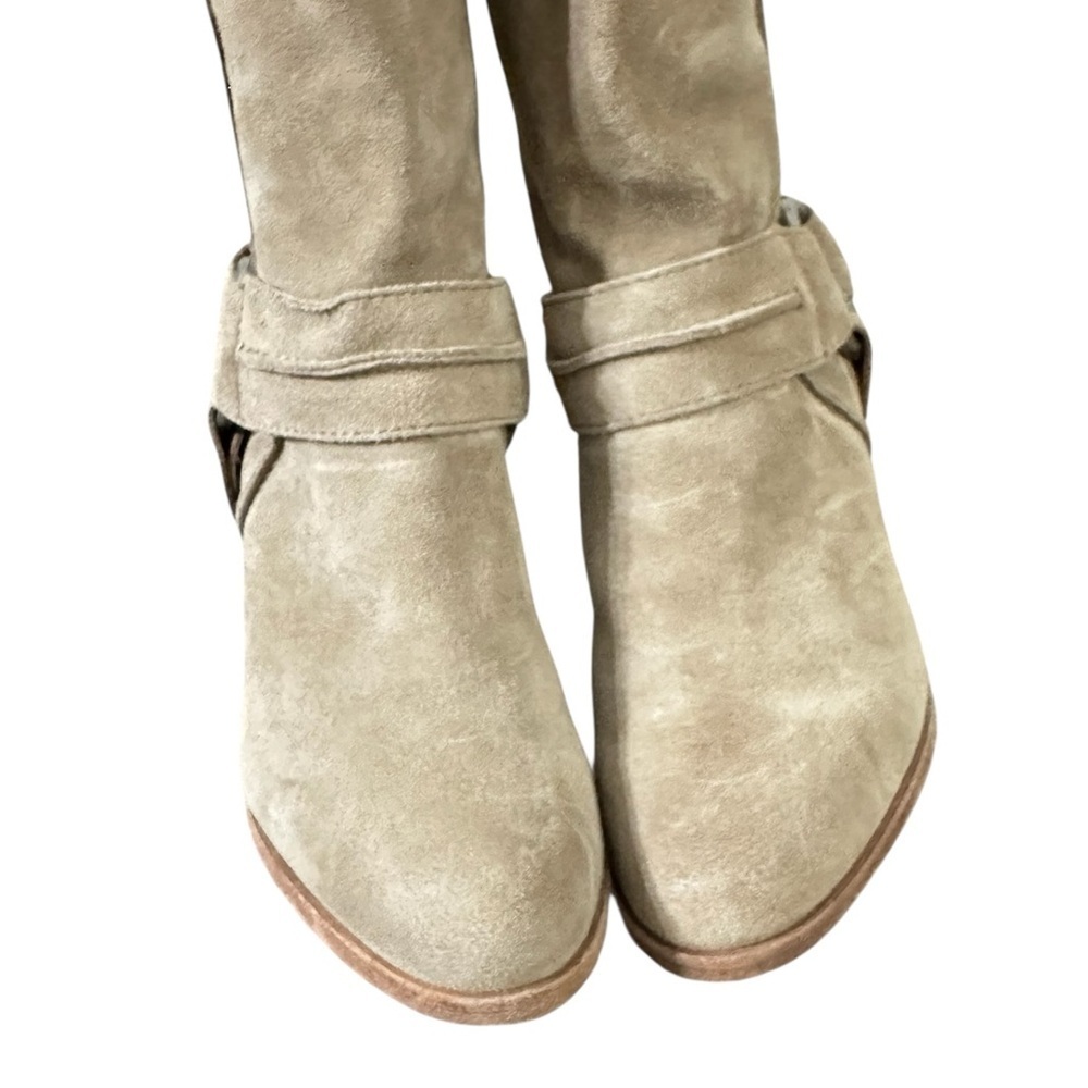 FRYE Anthropologie Suede Essa Seam Harness Tall Knee Boots Sz 6.5 NWOT - Picture 8 of 13